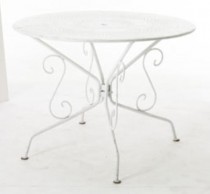 TABLE white metal perforated t