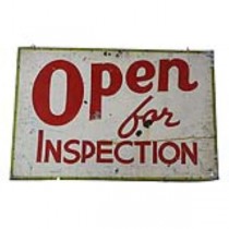 SIGN-METAL-OPEN FOR INSPECTION