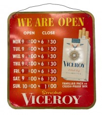 SIGN-METAL-VICEROY OPEN/CLOSE