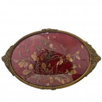 (85040110)SHADOWBOX |Floral |Red Background