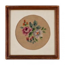 NEEDLEPOINT-FLORAL IN FRAME