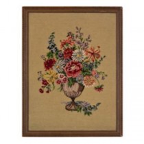 NEEDLEPOINT-URN W/FLOWERS