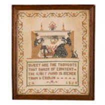 SAMPLER-CROSS STITCH FRAMED