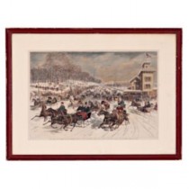 PRINT-SLEIGHING-BROWN FRAME