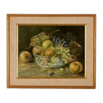 PRINT-FRUITin glass bowl- GOLD