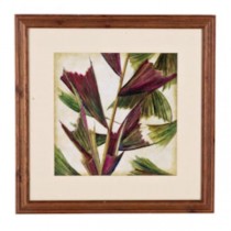 PRINT-RED & GREEN PALM LEAVES