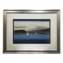 PRINT-WATER&VOLCANO-SLV FRAME