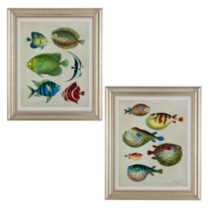 PRINT-ANTIQUE FISH-PLATINUM FR