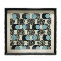 PRINT-ABSTRACT-BLUE & BLACK DOTS