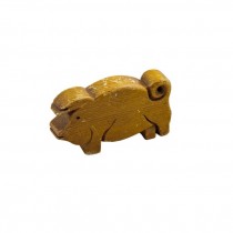 SCULPTURE-Small Wooden Pig