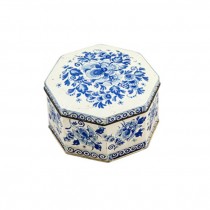 TIN-SMALL FLORAL W/LID