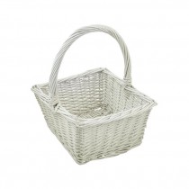 BASKET-White Square W/Handle