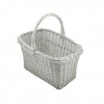 BASKET- White Oval W/Handle