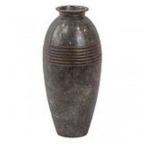 VASE-Tall Tarnishe Vase W/Rib Detail