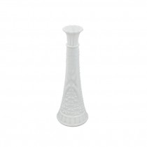 Bud Vase-Milk Glass/Pressed Glass Design/Ruffled Edge