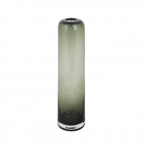 VASE-Tall Translucant Black Glass