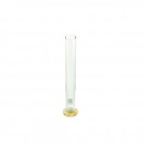 BUD VASE-Tall Clear Glass Cylinder W/Gold Leaf Base