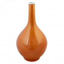 VASE-ORANGE-TEARDROP-15 1/2"