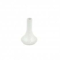 BUD VASE-White Glaze Tear Drop W/Long Neck