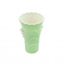 VASE-Pale Green W/Scallop Relief
