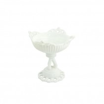 CANDY DISH-Vintage Milk Glass W/Lattice Edge & Pedestal Base