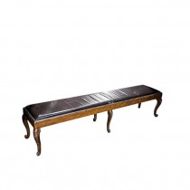 BENCH-72"BROWN LEATHER WOOD FR