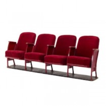 CHAIR-THEATER-(4)SEATER RED VELVET