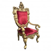 Throne-Rocco Frame-Gold Gilted W/Red Velvet