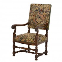 CHAIR-ARM-BIRD TAPESTRY-WALNUT