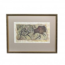 Cleared(709)Cave Painting of Buffalo Hunt