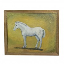 Cleared Art (71) Little White Horse W/Yellow Background