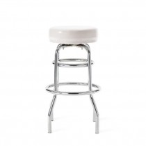 STOOL-CHROME/WHITE SEAT