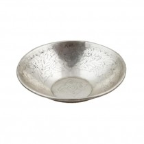 BOWL-SILVER-FLORAL ETCHED INSI