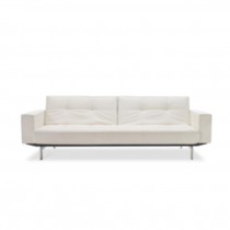 SOFA-WHITE LEATHER-CONVERTABLE