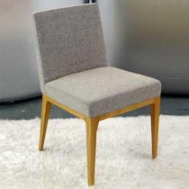 CHAIR-Side-Gray Boucle Seat & Back W/Blonde Wood Leg
