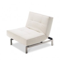 CHAIR-SIDE-WHITE LEATHER-CONVE
