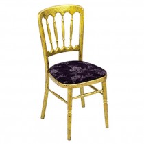 Gold Ballroom Chair w/Purple Seat Cushion