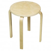 STOOL-Round Raw Maple