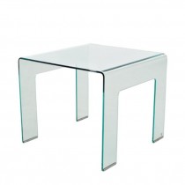 TABLE-END-ALL GLASS/SQ.-CLEAR