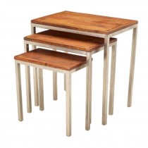 Nesting Table/Chrome Leg/Wood