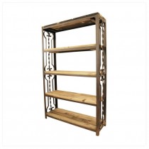 BOOKSHELF-METAL SIDES-WOOD SHE