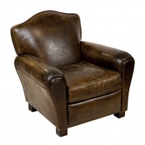 CHAIR-CLUB-BROWN LEATHER