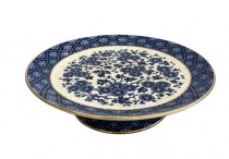 CAKE STAND-BLUETRANSFER-DOGWOOD