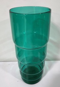 VASE-Tall Blue Ledged Glass