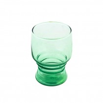 GLASS-Green Glass W/Horizontal Rings on Base