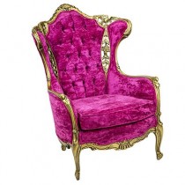 Pink Velvet Tufted Arm Chair