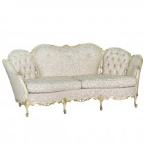 Beige Damask Sofa-Ornate Base