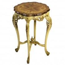 Lamp Table W/Inlay Beige Base