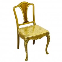 Chair-Vanity-Gold Accents/Floral Seat