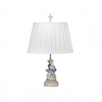 TABLE LAMP-Porcelain Lady Lamp/Blue Shawl